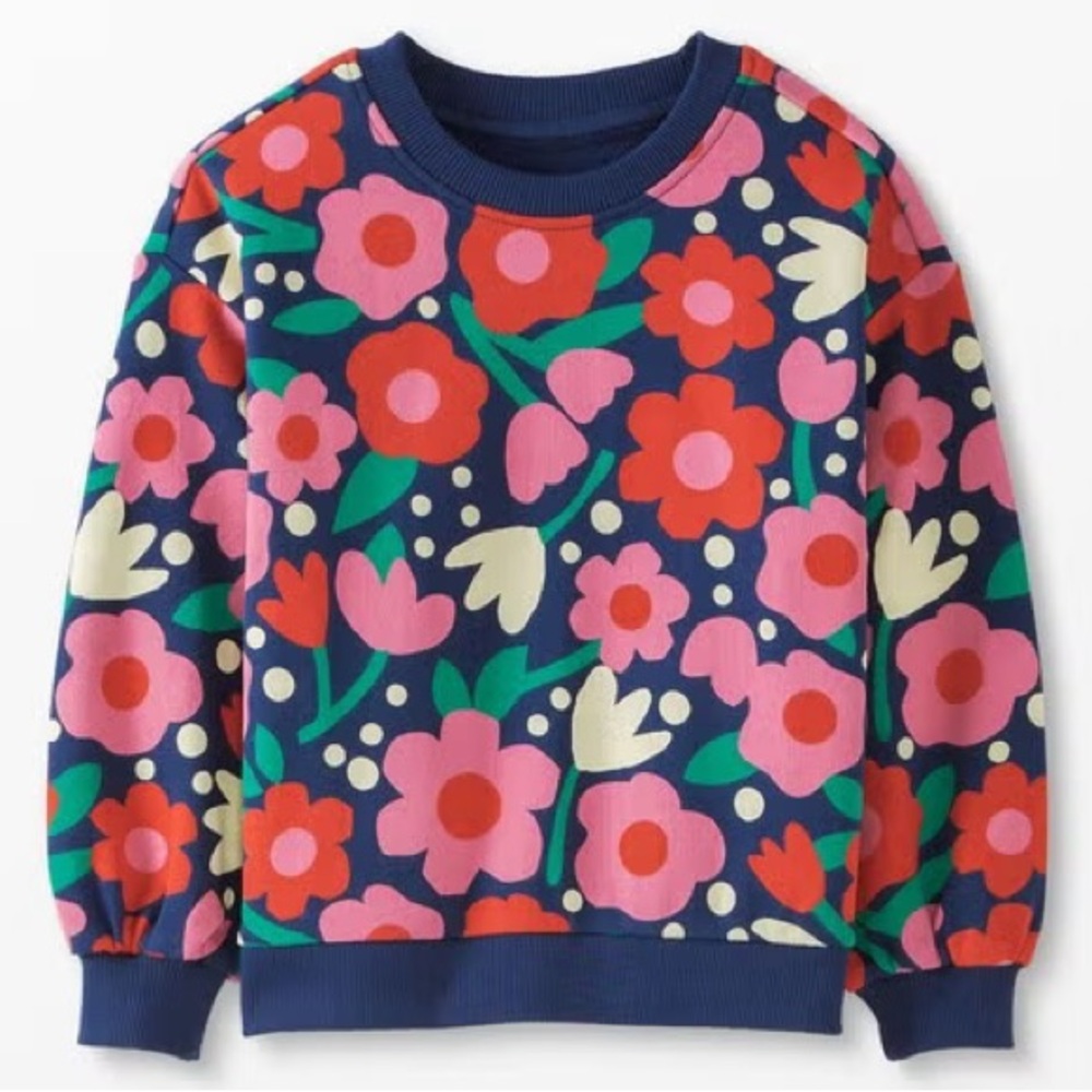 NEW Hanna French terry floral sweatshirt sz 6-7